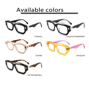 Montures de lunettes optiques rectangulaires en acétate faites à la main avec logo personnalisé pour hommes - Style vintage, utilisation sur ordonnance, toutes formes de visage - Product Image 3