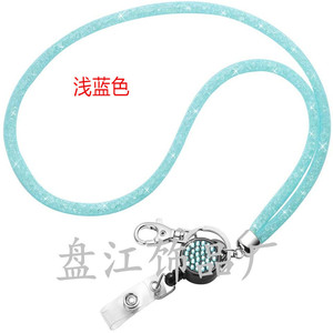 Cordon d'identification rétractable transfrontalier en cristal, collier filet de pêche, nouveau style de cordon pour téléphone portable, avec boucle à tirage facile, en - Product Image 3