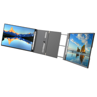 1080P FHD 15 pouces Double écran Extender LCD Moniteur Ordinateur Portable Pliable Ordinateur Portable Smart Gaming Triple Écran Moniteur