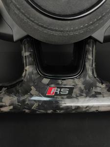 Volant Audi RS amélioré en fibre de carbone forgée/cuir/ avec bouton de démarrage/arrêt du moteur pour A3 RS3 Q5 A7 A4 <span class=keywords><strong>A5</strong></span> Q7 Q8 - Product Image 2