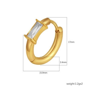 LT-MS-756 Zircon thép không gỉ Bông tai cho phụ nữ hợp thời trang 18K mạ Hoops đa năng đồ trang sức thời trang bán buôn nhà máy - Product Image 3