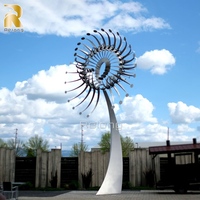 Sculpture cinétique en métal magique extérieure en acier inoxydable argenté