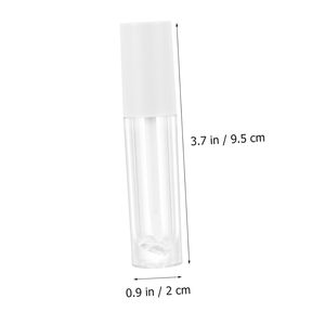 Tubes de brillant à lèvres ronds de 6 ml avec bouchon à vis, grande capacité, rose, blanc, noir, brillant à lèvres vide, grand applicateur, sérigraphie, cosmétique - Product Image 3