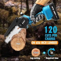 MARS Scie à chaîne électrique portative mini 6 pouces pour le bricolage, avec pot à huile réglable, batterie au lithium 24V rechargeable, disponible en OEM