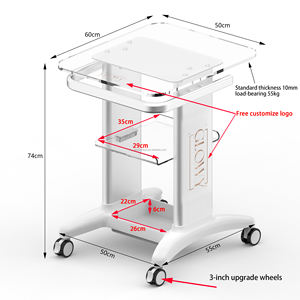 Chariot de salon blanc avec logo OEM grand chariot avec rangement Support de machine laser lourde portable Chariot à instruments pour équipement de beauté - Product Image 1