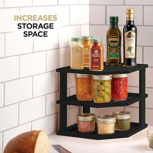 Desktop Storage <b>Rack</b> 3 Tier Square <b>Plate</b> Organizer Kitchen Countertop Storage PP Plastic - Product Image 4