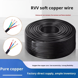 Câble d'alimentation RVV en cuivre nu pour usage domestique et extérieur, <span class=keywords><strong>2</strong></span>/<span class=keywords><strong>3</strong></span>/4 conducteurs, 0,5/1/1,5/<span class=keywords><strong>2</strong></span>,5/4/6 mm, câble de commande isolé en PVC étanche - Product Image 4