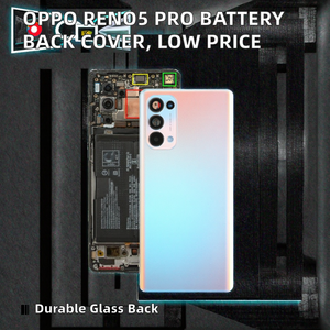ฝาหลังแบตเตอรี่ดีไซน์แถบกระจกสำหรับโทรศัพท์ <span class=keywords><strong>OPPO</strong></span> <span class=keywords><strong>Reno5</strong></span> <span class=keywords><strong>Pro</strong></span> <span class=keywords><strong>5G</strong></span> PDSM00 PDST00 CPH2201ของแท้ - Product Image 2