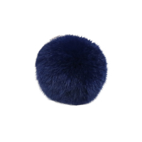 Vente chaude fourrure animale 6cm vraie boule de poils de lapin avec bande élastique pour bricolage pendentif ornement cadeau vraie fourrure Pompon pour animaux de compagnie jouets