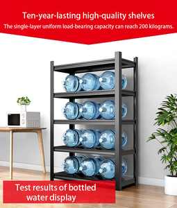 Huishoudelijk opbergrek met meerdere niveaus, verdikte opbergrekvloer van stalen staven, displaystandaard voor kelder/supermarkt - Product Image 5