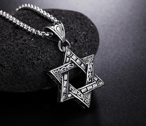 Collar con Estrella de <span class=keywords><strong>David</strong></span> Judía MECYLIFE, Joyería de Acero Inoxidable Antigua, Colgante Religioso para Hombre, Collar con Estrella de <span class=keywords><strong>David</strong></span> - Product Image 2