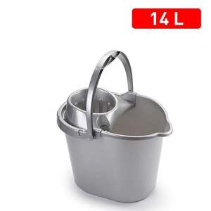 Seau à serpillière en plastique de qualité supérieure Silver Cubo, durable, style moderne, Fregona, seau de nettoyage - Product Image 1