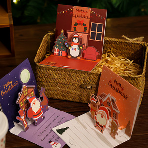 Tarjeta de Felicitación Navideña 3D, Deseos para el Día de Acción de Gracias, Regalo Escrito a Mano para Nochebuena, Tarjeta en Blanco - Product Image 1