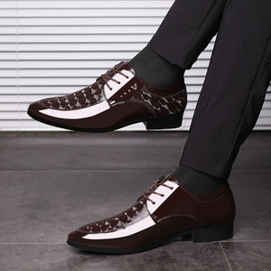 Point Toe PU cuero superior con cordones cómodo diseño de moda al por mayor Zapatos de vestir para hombres - Product Image 3
