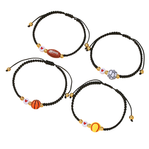 Bracelets tressés faits main NUOXIN en perles, ajustables, unisexes, <span class=keywords><strong>pour</strong></span> le football, le rugby, le baseball, idéaux <span class=keywords><strong>pour</strong></span> les cadeaux (vente en gros) - Product Image 1