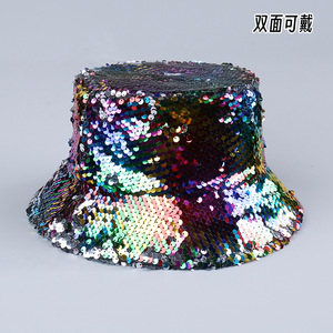 Luccicante cappello in Denim da pescatore retrò con paillettes e durevole a sette colori nuovo Disco Party <span class=keywords><strong>Joker</strong></span> Fashion - Product Image 3