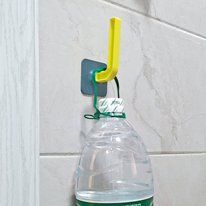 Wall Mounted Adhesive <b>Hooks</b> For <b>Kitchen</b> Lid Storage Yellow 13cm Punch Free - Product Image 5