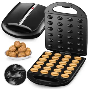 Piccoli elettrodomestici da cucina macchina per la torta per waffle automatica 12 fori per dadi apera, rotolo di salsiccia, macchina per waffle