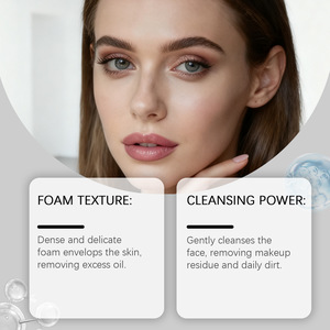 Nettoyant moussant à l'acide hyaluronique, soin nettoyant pour le visage, soin hydratant dense et rafraîchissant, sans sensation de tiraillement - Product Image 2