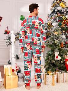 Mono para dormir <span class=keywords><strong>con</strong></span> <span class=keywords><strong>cremallera</strong></span> y estampado navideño para <span class=keywords><strong>hombre</strong></span>, pijamas navideños de bambú para adultos, monos para mujer, pijama de algodón para chico - Product Image 5