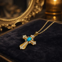 Collier pendentif en argent sterling 925 plaqué or avec turquoise naturelle, vente en gros, bijoux fantaisie bohèmes pour femmes