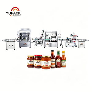 Línea de Envasado para Aderezos de Granja, Equipo Eléctrico Automático de Llenado, Tapado y Codificación para Botellas de Vidrio, Controlado por PLC, 1 Año de Garantía - Product Image 1