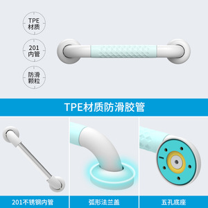 <b>Grab</b> <b>Bar</b> Stainless Steel Wall Mounted Anti Slip 150 Lb Capacity Minimalist Design For Bathroom Safety - Product Image 3