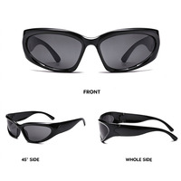Lunettes de soleil futuristes Y2K, style cyberpunk, ovales, protection UV, pour sports de plein air, hommes et femmes