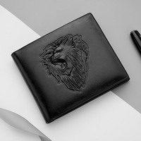 Dompet Pria Pendek Berkualitas Tinggi dengan Motif Vintage, Banyak Slot Kartu, Resleting, Kantong Koin, Lapisan Poliester, dan Cetakan Hewan
