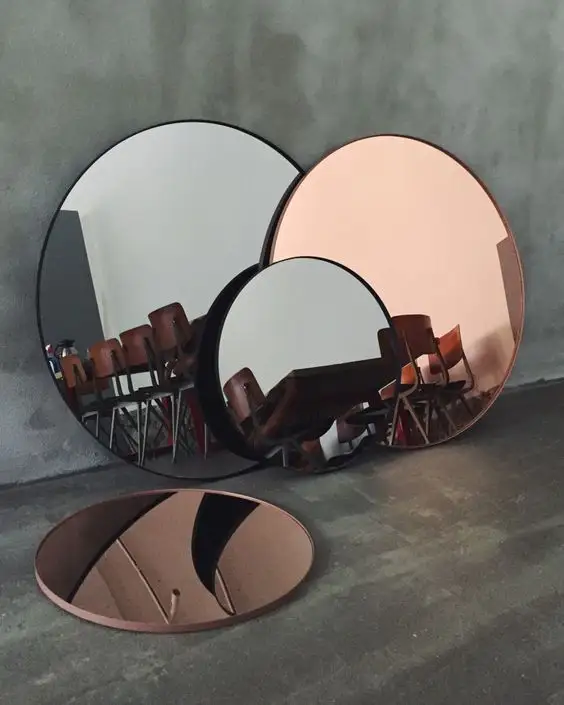 Miroir mural en bronze anodisé en argent, style chinois, bon marché, vente en gros