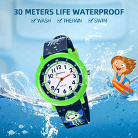 Mingrui mode dessin animé motif résistant à l'eau 3BAR cadeau étui forme boucle fermoir verre cadran enfants montre à Quartz