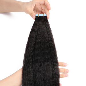 Extensiones de cabello humano virgen KKS modelo de cuerpo recto rizado onda HD cinta Invisible de encaje en estilo de onda Natural - Product Image 4
