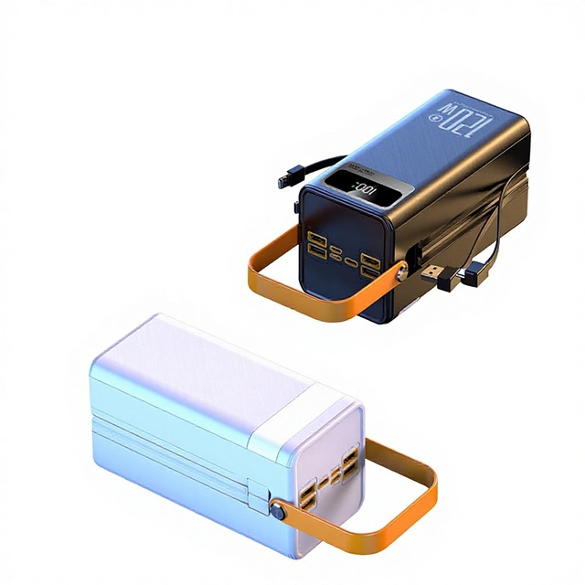 Cross-Border Exclusive 120W Large-Capacity 60000 MAh Plastic Super-Fast Charging Power Bank Outdoor Camping Live-Streaming