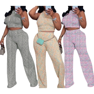 Women's Sleeveless Printed Top & Wide-Leg Pants Casual 2-Piece <b>Set</b> Fashion - Product Image 1