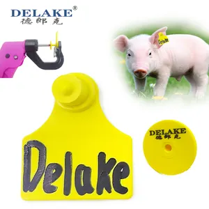 China Agricultural Farming Equipment Dual Color 50X42 Animal Eid Ear Tag Animal Pig Sheep Cattle Cow Ear Earing Tags