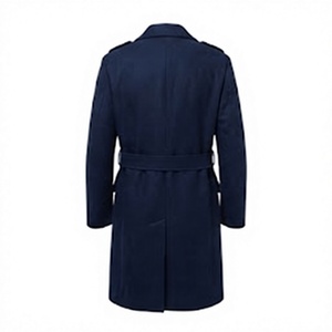 Manteaux longs d'hiver pour hommes en mélange de laine, double boutonnage, col à revers, poches à rabat, vêtements d'extérieur OEM - Product Image 6