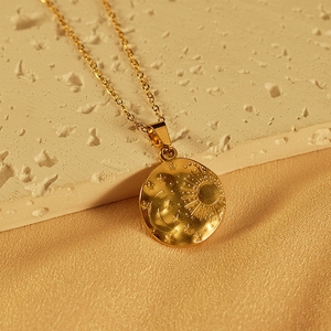Collana MECYLIFE <span class=keywords><strong>oro</strong></span> 18K <span class=keywords><strong>sole</strong></span> e luna stella collana in acciaio inox gioielli bohémien donna minimalista - Product Image 2