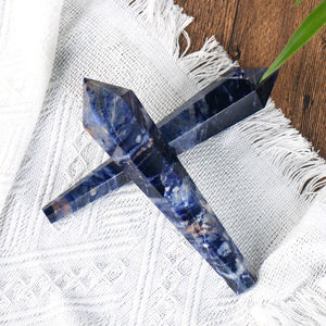 Nouvelle conception, grande <span class=keywords><strong>pierre</strong></span> naturelle de guérison, Amazonite, <span class=keywords><strong>Onyx</strong></span> noir, Sodalite, Fluorite, pointe de cristal pour décoration - Product Image 6