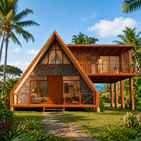 Casa Prefabricada Moderna de Dos Pisos, Casa Modular en Forma de A, Casa Prefabricada para Proyectos Turísticos
