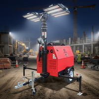 Fabrikpreiswerter Mobiler Outdoor-LED-Lichtturm 9M 400W*4 Dieselgenerator-Beleuchtungsturm Kubota