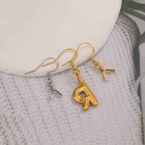 Wholesale 18K Gold Plated Pendant Melon Seeds Clasp Stainless Steel Ear Wire <b>Earring</b> <b>Hooks</b> 0.7*21mm Jewelry Making Diy Findings - Product Image 4