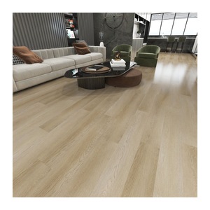 Plancher <span class=keywords><strong>vinyle</strong></span> gaufré chêne <span class=keywords><strong>blond</strong></span> pâle naturel de 48 pouces de long, étanche, qualité commerciale pour centres commerciaux et commerces de détail - Product Image 1