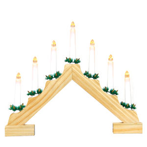 Nuovo design 7L caldo bianco LED naturale candelabro in <span class=keywords><strong>legno</strong></span> per la decorazione del salotto di casa - Product Image 1