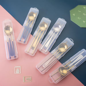 أواني كورية للسفر من الفولاذ المقاوم للصدأ مع حافظة - Product Image 3