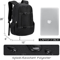 Sac de skateboard personnalisé 17.3 pouces sac à dos pour ordinateur portable basket Longboard sac à dos avec port de charge USB pour les voyages sportifs