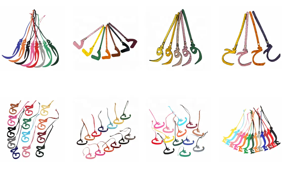 Arapça alfabe kolye deri karakter arapça mektup çanta uğuru süs özel arapça alfabe Charm kolye