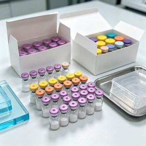 Fournisseurs de matières premières cosmétiques, liste de prix des peptides, vente en gros de poudre de peptide GHK-CU, peptide de cuivre bleu cosmétique 50MG - Product Image 3