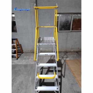 Di động nhôm hồ sơ thang <span class=keywords><strong>5</strong></span> bước với nền tảng làm việc với tay vịn kho bước thang, để sử dụng trong nhà/ngoài trời - Product Image 5