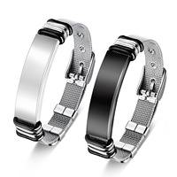 Nouveau Bracelet Perlé en Acier Inoxydable Style Européen et Américain, Unisexe, Réglable, Personnalisable avec LOGO, Accessoire de Poignet pour Couples, Zircon 18K