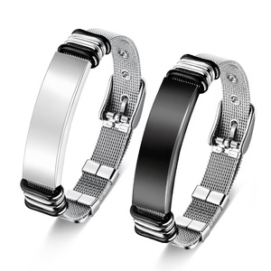 European American New Stainless Steel <b>Beaded</b> <b>Bracelet</b> Unisex Adjustable LOGO Personalized Couple's Wrist Accessories Zircon - Product Image 5